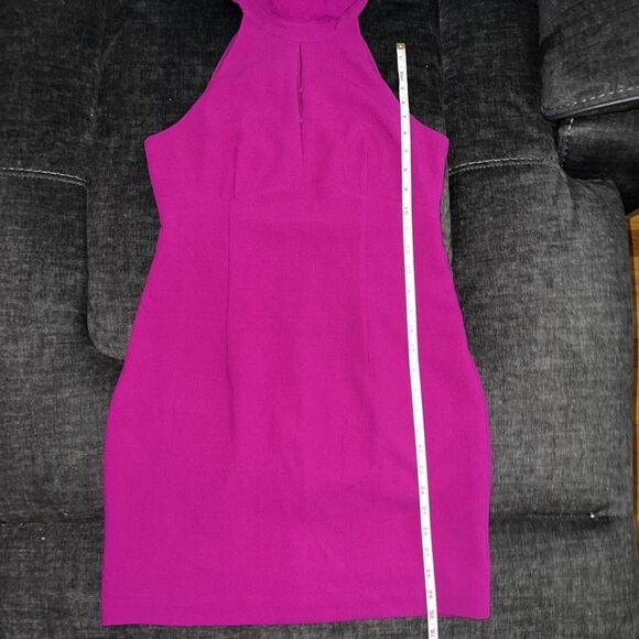 Trina Turk Magenta High Neck Peekaboo Cocktail Dress - Picture 13 of 13